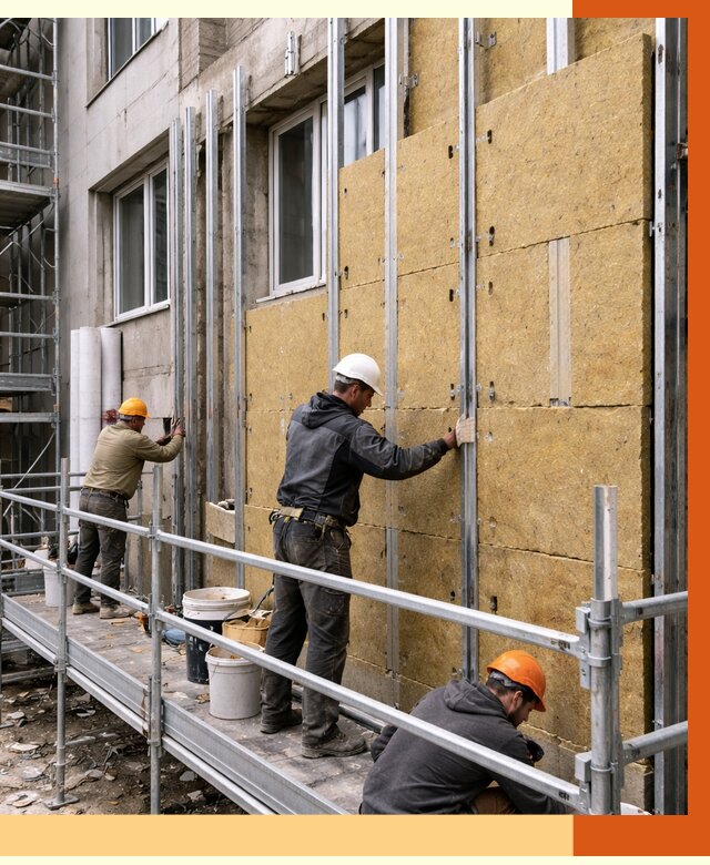 Утепление вентилируемого фасада в Армавире от 5673 руб/м2 — монтаж и утепление вентфасад | ТепломастерРмв